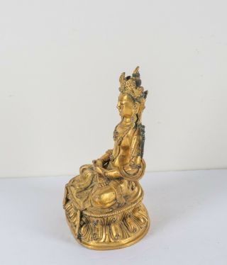 Chinese Antique Ching Dynasty Gilt Bronze Figure Of Buddha,  Kuangxu Period 2
