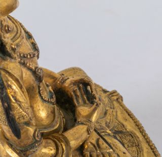 Chinese Antique Ching Dynasty Gilt Bronze Figure Of Buddha,  Kuangxu Period 8