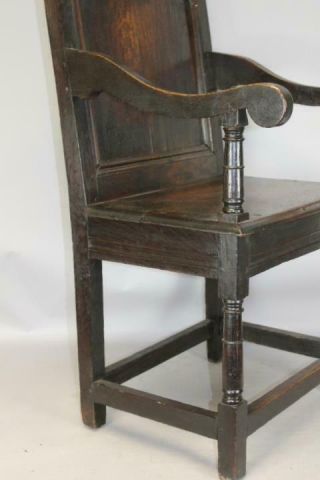 MUSEUM QUALITY 17TH C PILGRIM PERIOD JOINED WAINSCOT ARMCHAIR IN OLD PATINA 7