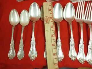 RARE VIOLET PAT 1905 WHITING Sterling Silver 6 SPOONS 13 FORKS 760g NOT SCRAP 4