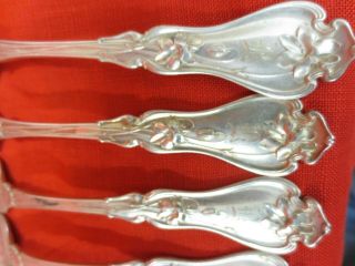 RARE VIOLET PAT 1905 WHITING Sterling Silver 6 SPOONS 13 FORKS 760g NOT SCRAP 7