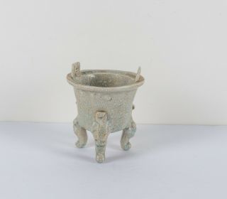 Korean Lee Dynasty Antique Celadon Glazed Censer