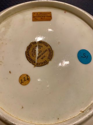 Rare Antique Dr Wall First Period Worcester Powder Blue Saucer Dish C1765 11