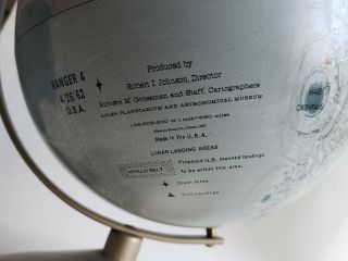 1963 The Moon Globe by Relplogle,  with proposed Lunar Landing sites 2