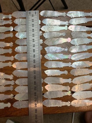 78 antique chinese mother of pearl fish game counter 11