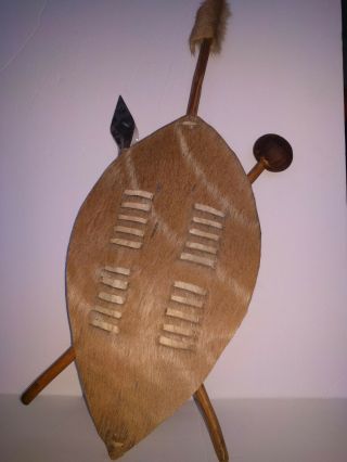 Zulu Shield With Spear And Knopkierie/iwisa Vintage - Decorative - Rare From 1980 