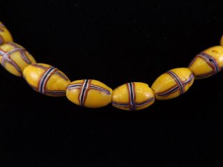 52 Antique Venetian Glass Yellow French Cross African Trade Beads 26 