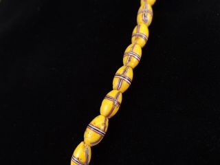 52 Antique Venetian Glass Yellow French Cross African Trade Beads 26 