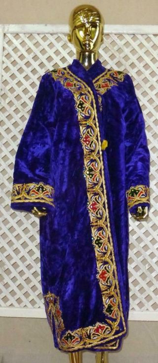 Magnificent Uzbek Gold Handmade Embroidered Wedding Robe Chapan Bukhara 1398