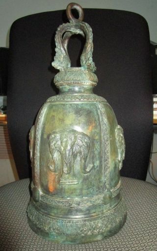 Thai Temple Bell Elephant Head Bronze