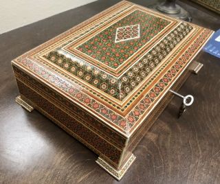 Large Antique Hand Made Persian Khatam Box (for Jewelry,  Etc. )