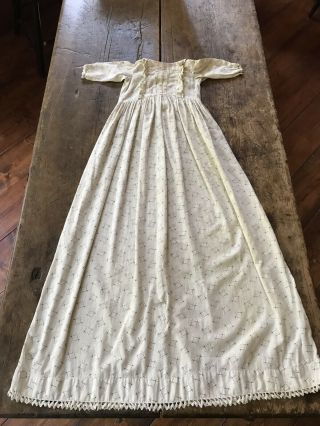 Early Antique Handmade Little Girls Brown Calico Handmade Dress Textile Aafa