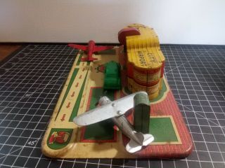 Vintage 1930 ' s MARX Tin Litho CITY AIRPORT Trans - American Airways w tootsie toy 4