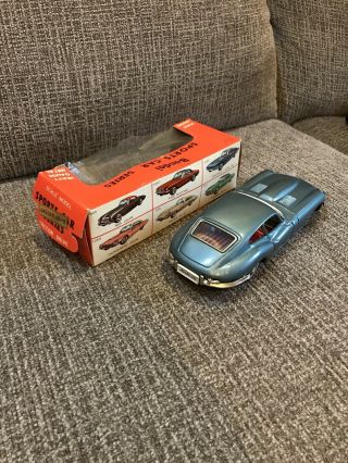 Vintage Japan Tin Bandai Jaguar XK - E Blue Toy Car w/Box 2