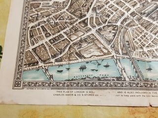 1897 The Pictorial Plan of London Enlarged Ed Cha Baker & cos Stores add lito 8