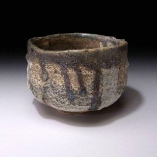 EJ11: Japanese tea bowl,  Seto ware by Famous potter,  Eichi Kato,  Sand glaze 2