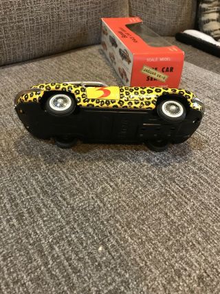 Vintage Japan Tin Bandai Jaguar XK - E Champion Leopard Print Toy Car w/Box 3