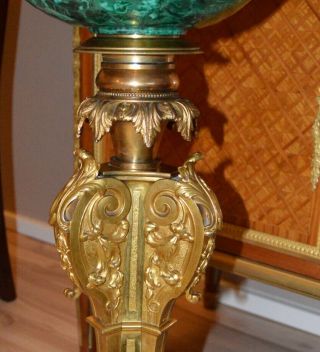 French 19th c.  ormolu pedestal with later malachite bowl 6