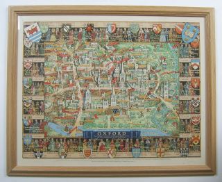 Oxford: Vintage City Plan By Kerry Lee,  C1948