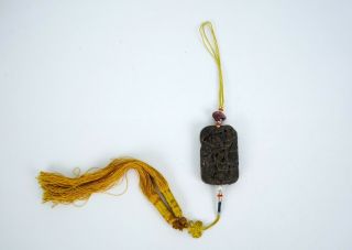 A Chinese Agarwood ' Gourd and Bat ' Pendant 7