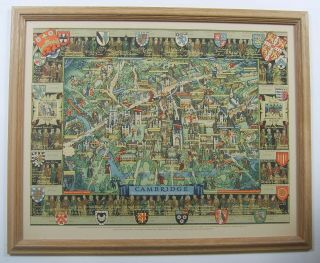 Cambridge: Vintage Pictorial Map By Kerry Lee,  C1948