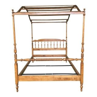 Ethan Allen Full - Size Tall Poster Canopy Bed,  Vintage,