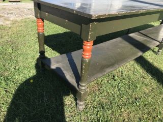 Wonderful Large 12 Foot 11 Inch Farm Country Store Counter Table Old Paint 2