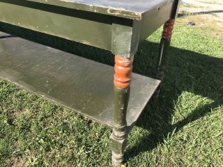 Wonderful Large 12 Foot 11 Inch Farm Country Store Counter Table Old Paint 8