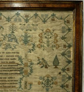 EARLY 19TH CENTURY MOTIF & VERSE SAMPLER BY MATILDA PARKER AGED 10 - 1829 5