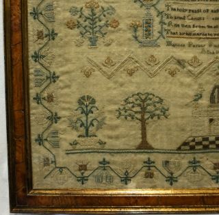 EARLY 19TH CENTURY MOTIF & VERSE SAMPLER BY MATILDA PARKER AGED 10 - 1829 6