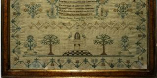 EARLY 19TH CENTURY MOTIF & VERSE SAMPLER BY MATILDA PARKER AGED 10 - 1829 8