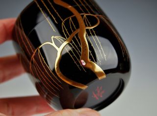 Japanese Willow Natsume By Famous Tetsugoro Suzutani Lacquer Tea Ceremony Caddy