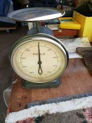 Very Rare Antique Riehle Gram Scale.  1000 Grams