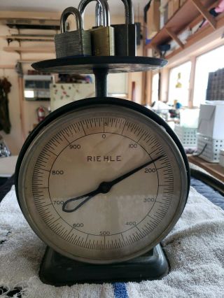 Very Rare Antique Riehle gram scale.  1000 Grams 3