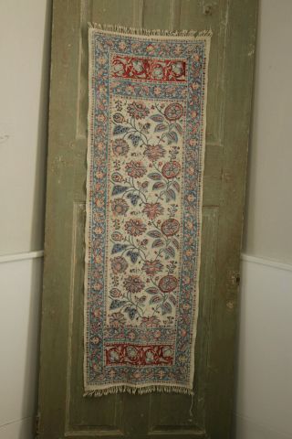 Vintage 1940 ' s Block Printed Persian Kalamkari Paisley Cloth Table Runner 10
