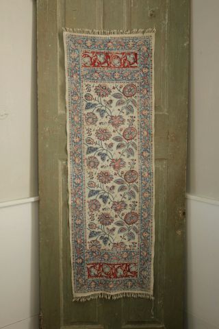 Vintage 1940 ' s Block Printed Persian Kalamkari Paisley Cloth Table Runner 4