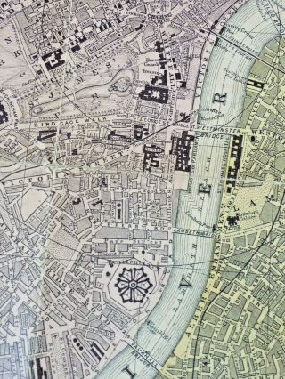 c1885 Bacon Map London Street Plan Detailed Old Antique 8
