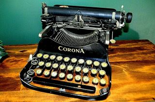 Antique 1917 Corona Fold Up Portable Typewriter