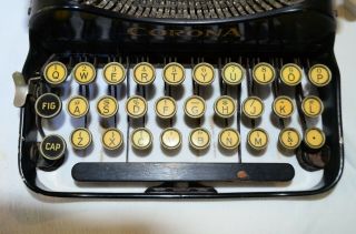 ANTIQUE 1917 CORONA FOLD UP PORTABLE TYPEWRITER 5