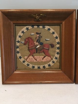 Framed Antique Vintage American,  george Washington,  Samplers,  needlework 5