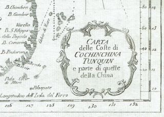 VIETNAM CHINA Rare Italian Map after Bellin/Van Schley Antique Asia 2