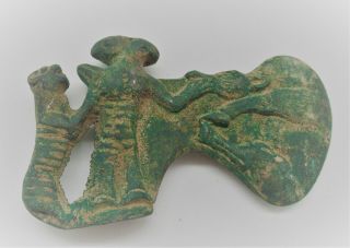 Circa 1200 - 800bc Ancient Luristan Bronze Axehead Very Rare Details