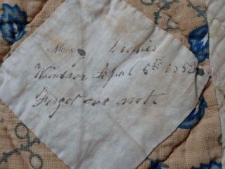 Antique dated 1851 Signature Friendship QUILT 