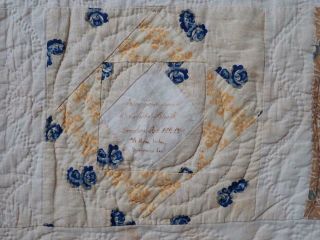 Antique dated 1851 Signature Friendship QUILT 