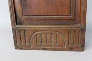 RARE 18TH C SLIDING LID HANGING PIPE BOX DOUBLE LOLLIPOP AND CARVED OLD SURFACE 3