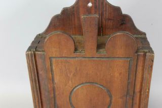 RARE 18TH C SLIDING LID HANGING PIPE BOX DOUBLE LOLLIPOP AND CARVED OLD SURFACE 4