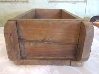 Primitive LG Carved Wood Wooden Farmhouse Brick Butter Mold initials TBF 6