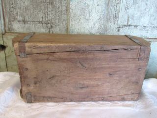 Primitive LG Carved Wood Wooden Farmhouse Brick Butter Mold initials TBF 7