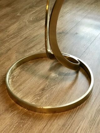 Vintage Sculpted Brass & Glass Side Table Pace Springer Era 4