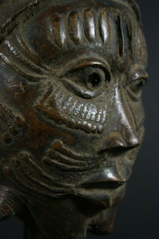 African BENIN bronze OBA King MASK - BENIN tribe,  AFRICAN TRIBAL ART PRIMITIVE 2